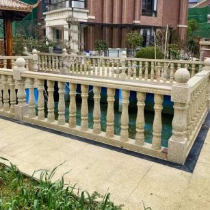 金华黄金麻花岗岩石材栏杆，扶手，将军柱，花瓶柱