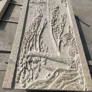 金华 黄金麻雕刻板浮雕迎客松