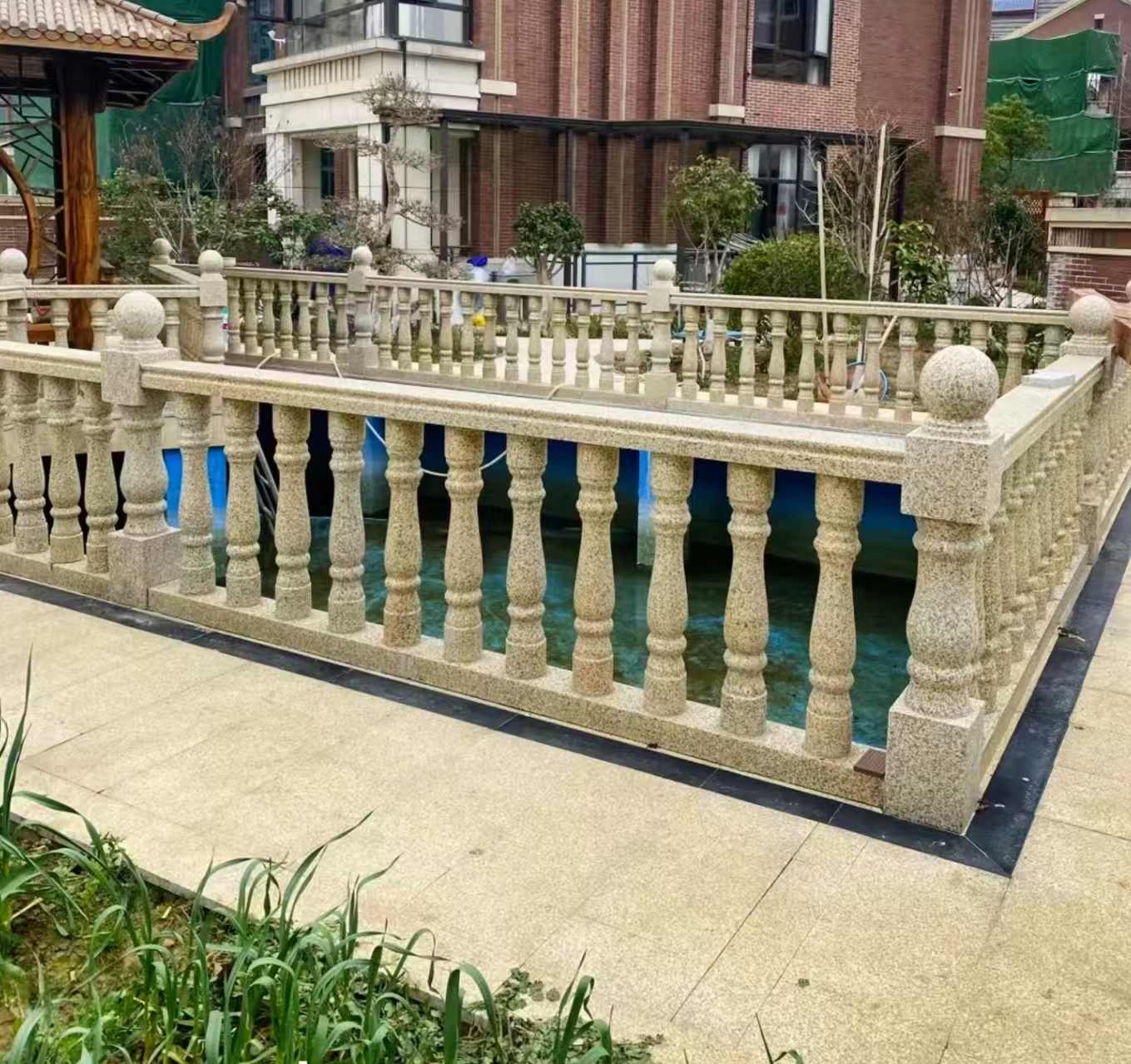 金华黄金麻花岗岩石材栏杆，扶手，将军柱，花瓶柱