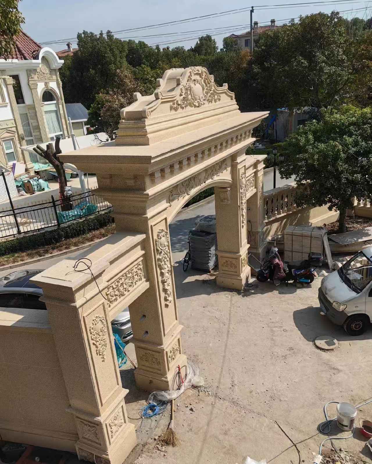 金华 黄金麻荔枝面花岗岩别墅门楼