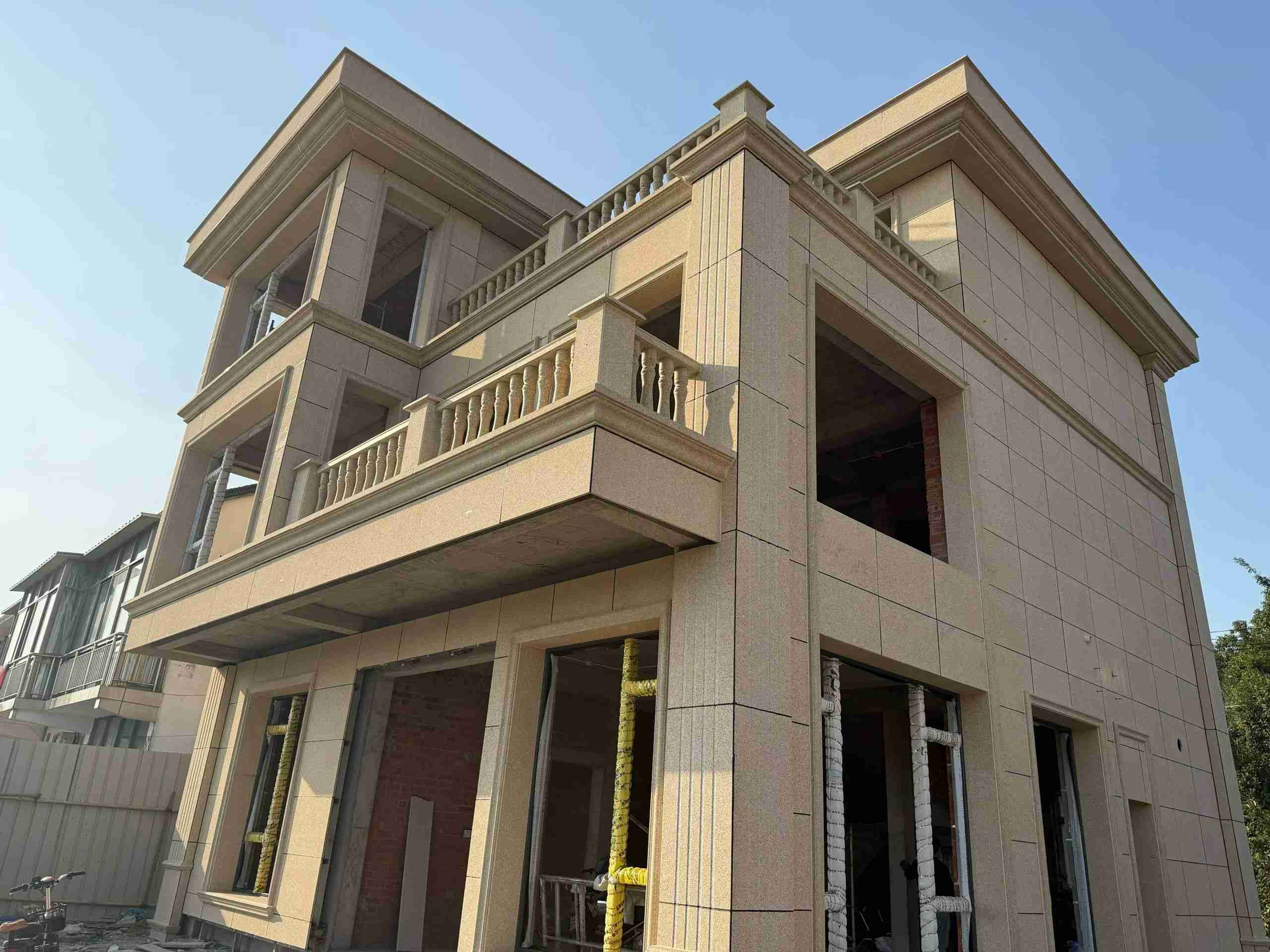 金华 黄金麻花岗岩石材荔枝面外墙干挂效果展示