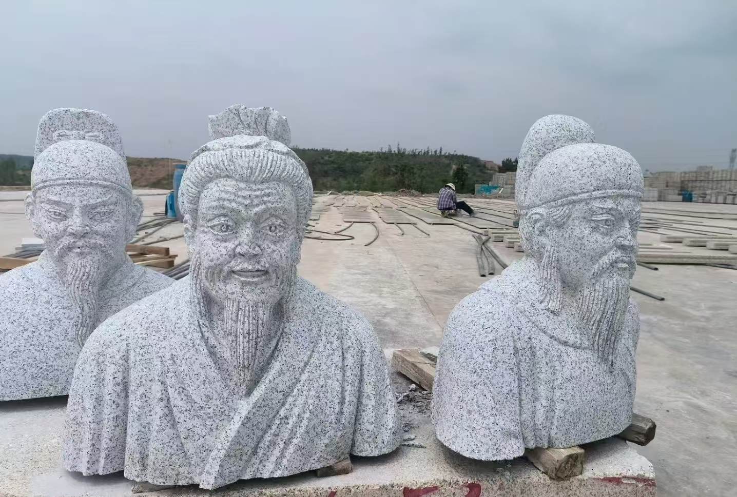 金华 白麻花岗岩石材人物立体雕刻