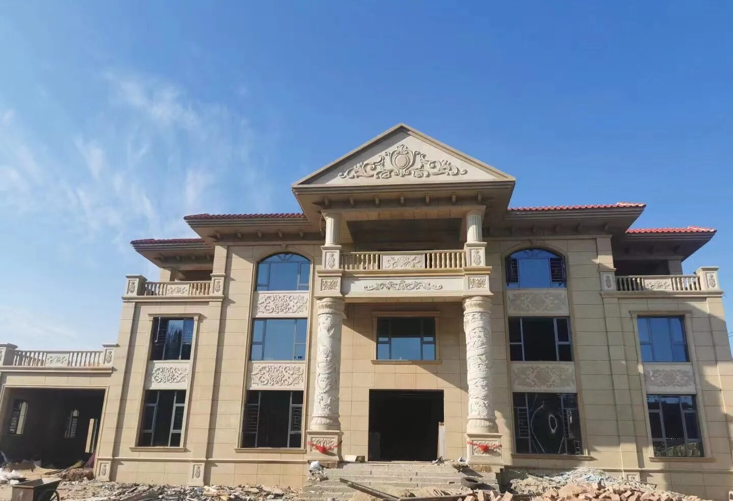 金华 黄金麻花岗岩别墅外墙干挂